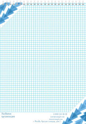 Вертикальные блокноты A4 - Голубые треугольники Внутренний лист