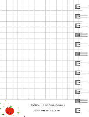 Блокноты-книжки A7 - Заводные фрукты Оборот внутреннего листа