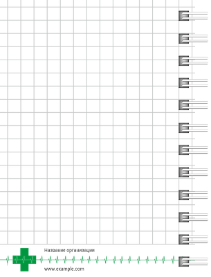 Блокноты-книжки A7 - Зеленый пульс Оборот внутреннего листа