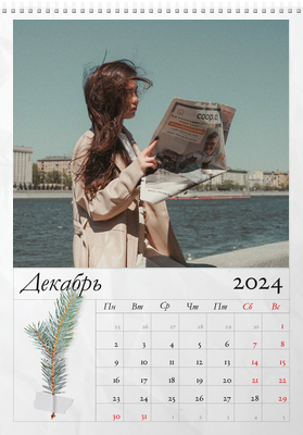 Вертикальные настенные перекидные календари - Сезонные травы Декабрь